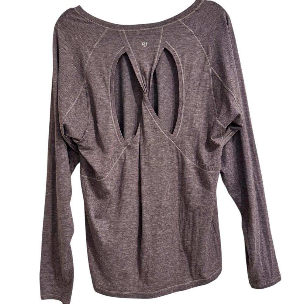 Lululemon Athletica Purple Gray Cut Out Sweatshirt